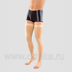 Чулки мужские VENOTEKS 305 for men с открытым носком, плотные, III класс